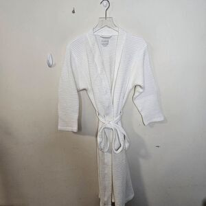 Kassatex Lightweight Waffle Weave Robe Womens Mid-length White Size S/M